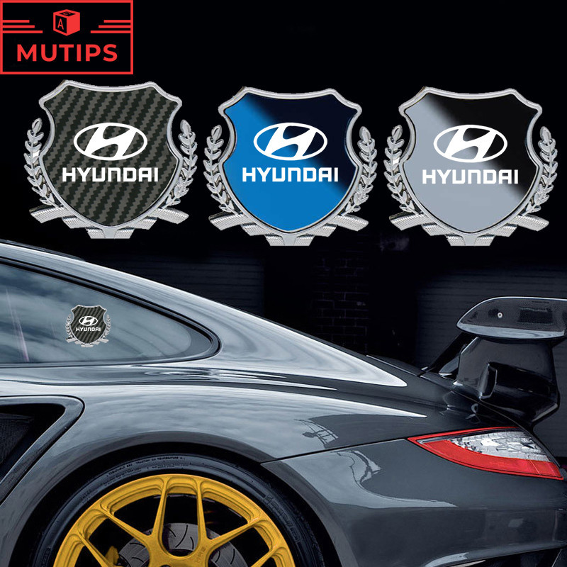 Hyundai สติกเกอร์โลโก้โลหะ 3D สำหรับรถ งรูปลอกสําหรับ สำหรับตกแต่งรถยนต์ Ioniq 5 Creta Stargazer Kona Elantra N H1 Staria