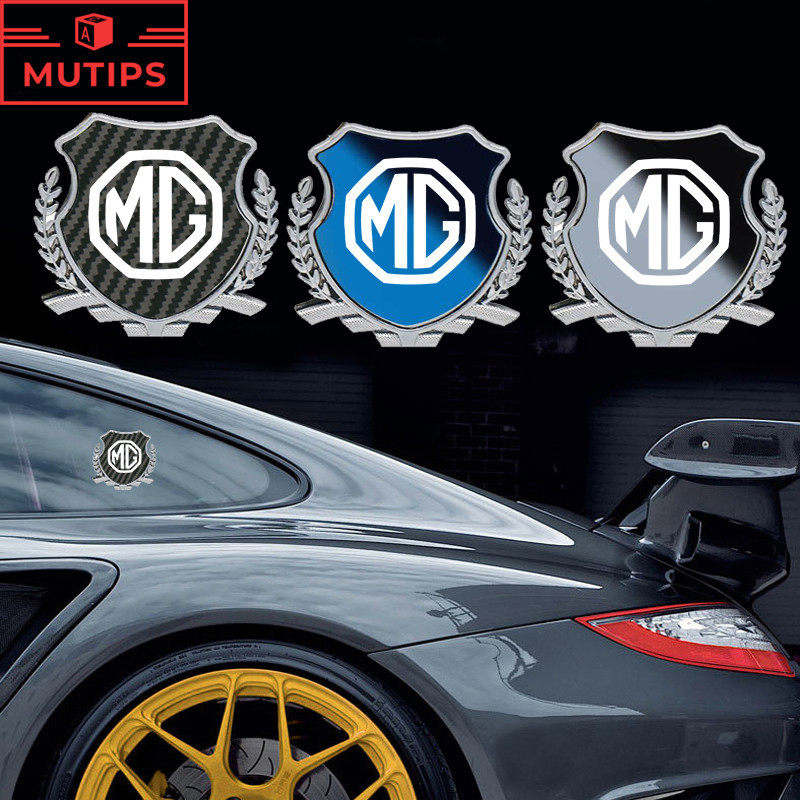 Mg รถ 3D ป้ายโลหะสติกเกอร์คาร์บอนไฟเบอร์ Texture Emblem Auto Body ตกแต่ง Decal สําหรับ HS ZS EP MG5 MG3 MG4 EV 4 5 6 GM Mulan 2023 VS HEV