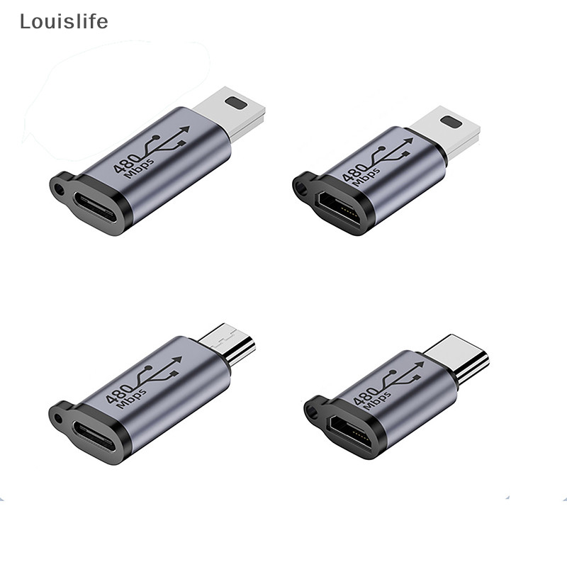 Llph 1 PC USB-C ถึง Micro USB Mini USB Adapter Type-C หญิง Micro USB ชาย Converter สําหรับโทรศัพท ์ แท ็ บเล ็ ตกล ้ องชาร ์ จอะแดปเตอร ์ LLP