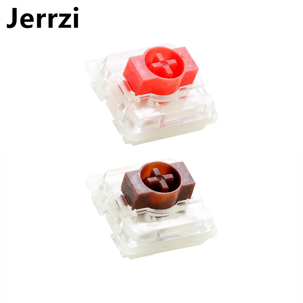 Jerrzi Low Profile Switch สีน ้ ําตาลสีแดงสวิทช ์ 5 Pins สําหรับ Ultra-slim Ultimate Mechanical Keyboard 10 ชิ ้ น<p>“><center><h4></h4><p><p><font color=