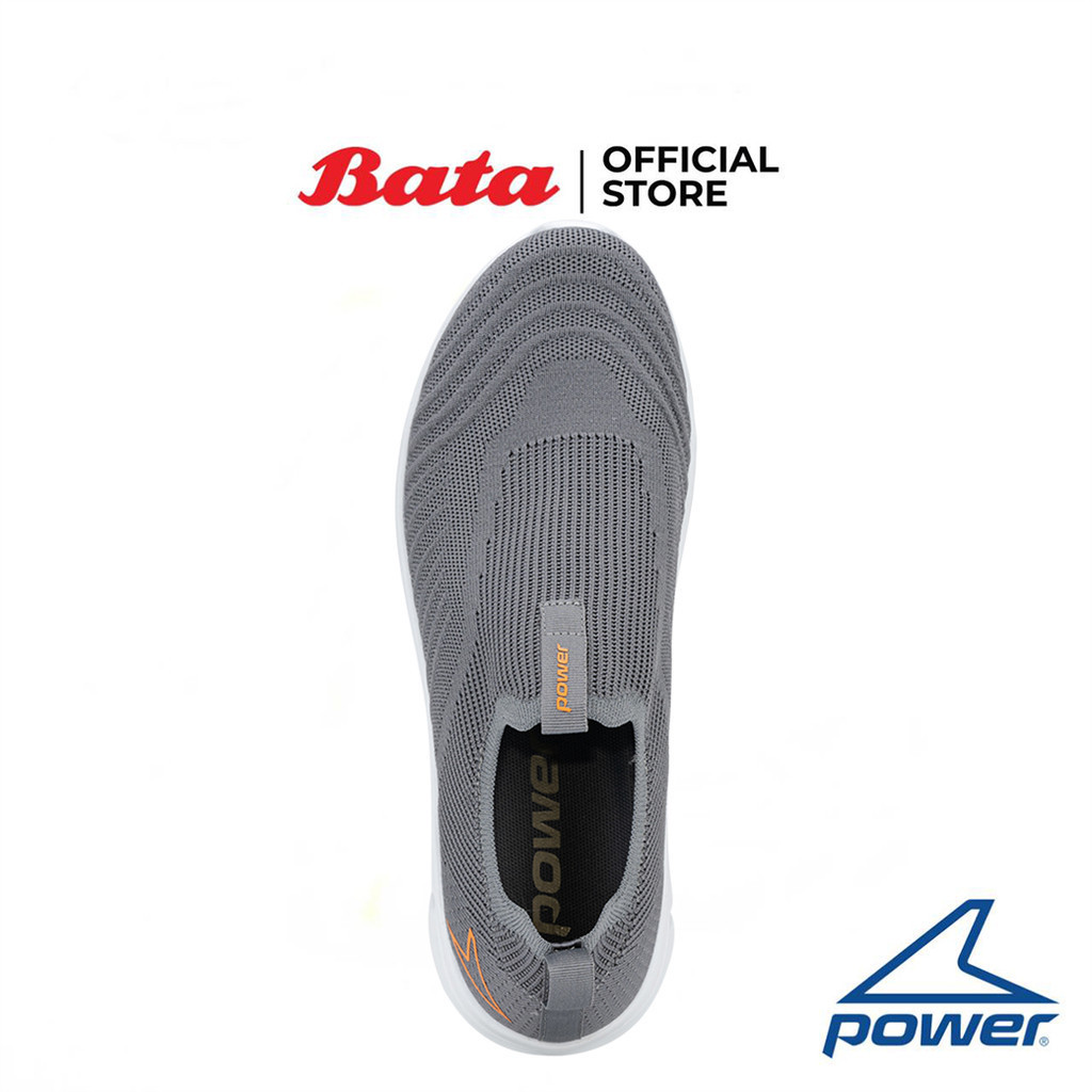 Bata บาจา Power รองเท้าผ้าใบแบบสวม ออกกำลังกาย รองรับน้ำหนักเท้า สำหรับผู้ชาย รุ่น BONDI สีเทา 8282849