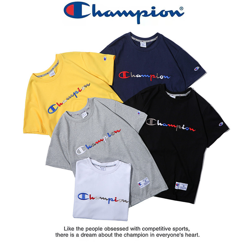 [พร้อมส่ง ]Champion เสื้อยืด เสื้อ แท้ ชาย 100% ผ้าฝ้าย เกาหลี ใส่เดินทาง oversize ใส่สบายๆ น่ารัก