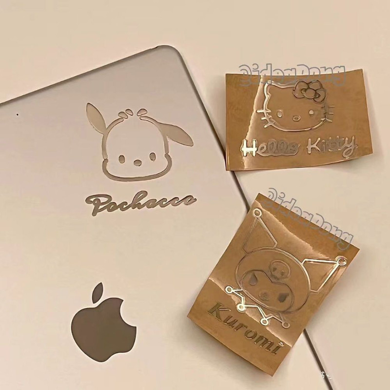 Sanrio Pochacco Kuromi สติ ๊ กเกอร ์ โลหะกันน ้ ําตกแต ่ งสําหรับคอมพิวเตอร ์ โทรศัพท ์ iPad