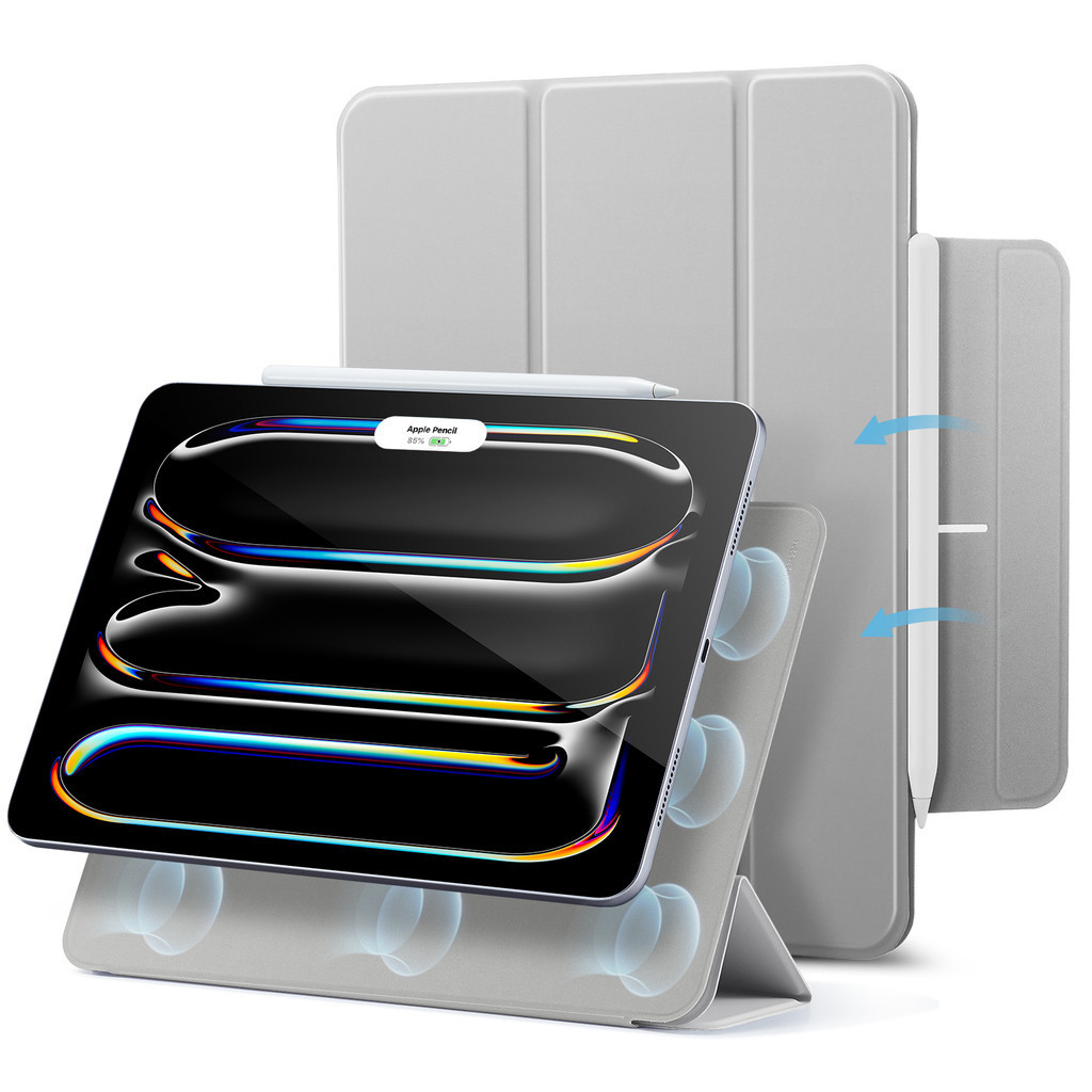 สําหรับ iPad Pro 11 นิ้ว 2024 Air 6th Gen air6 A2899 แม่เหล็กสมาร์ทกรณี Trifold ขาตั้งสําหรับ iPad Air 13 นิ้ว 2024 Rebound กรณีแม่เหล็ก