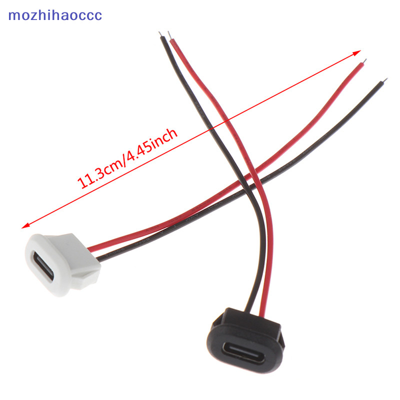 [mozh] 2pin USB-C TypeC กันน้ํา USB Connector การบีบอัดโดยตรงฐานหญิงซ็อกเก็ตอินเทอร์เฟซการชาร์จ [TH]