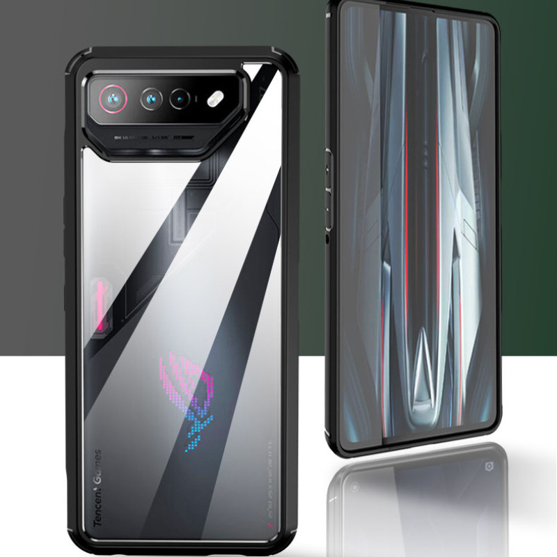 สําหรับ ASUS Rog โทรศัพท ์ 7,7 Pro กรณี ELVEV กรอบ TPU กันกระแทก + Matte โปร ่ งใสอะคริลิคปกแข ็ ง