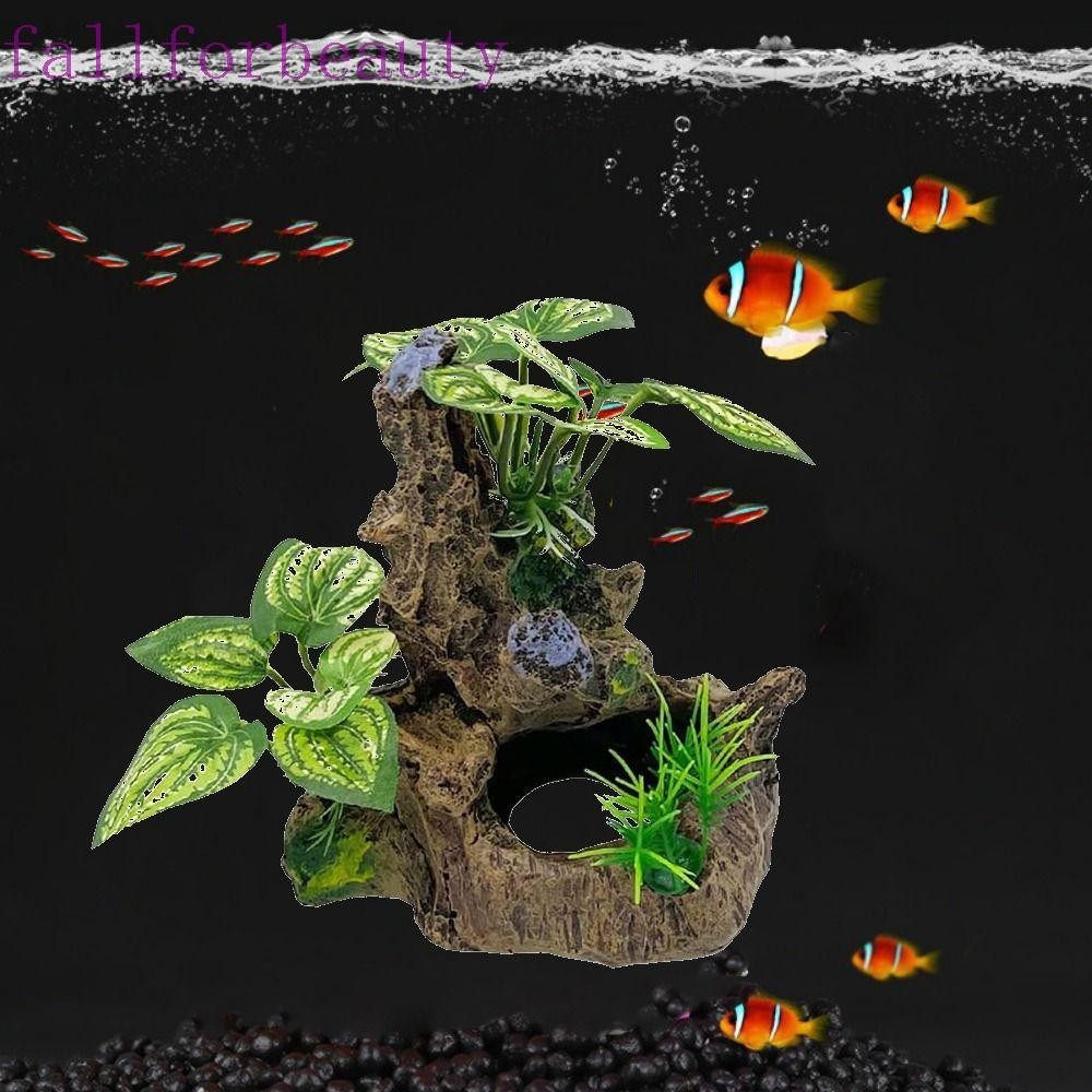 Fallforbeauty Aquarium พืชประดิษฐ์, ตกแต่งจริงประดิษฐ์ Driftwood สาขา, Creative พลาสติกจําลอง Sunken ไม้ Aquarium