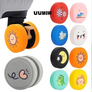 UUMIR ปลอกหุ้มซิลิโคนกันลื่นลดเสียงรบกวนการดูดซับแรงกระแทกลดการสึกหรอของล้อกระเป๋า