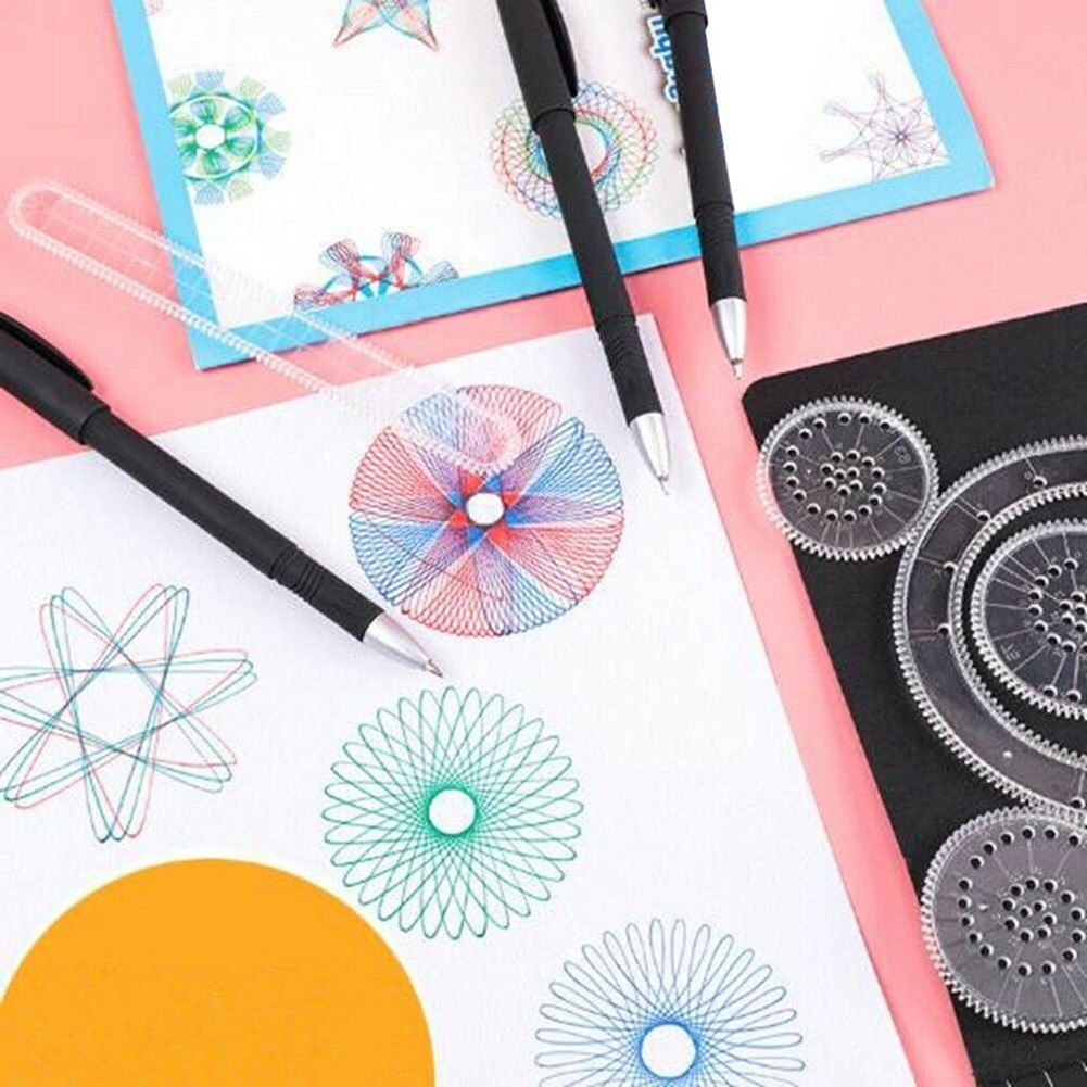 whoopstore28x Spirograph Drawing Stencil Spiral Pattern ไม้บรรทัดชุดของเล่นเพื่อการศึกษา