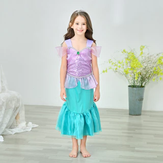 เด ็ กชุดเจ ้ าหญิงเงือกฮาโลวีนคอสเพลย ์ Ariel Girls Dress