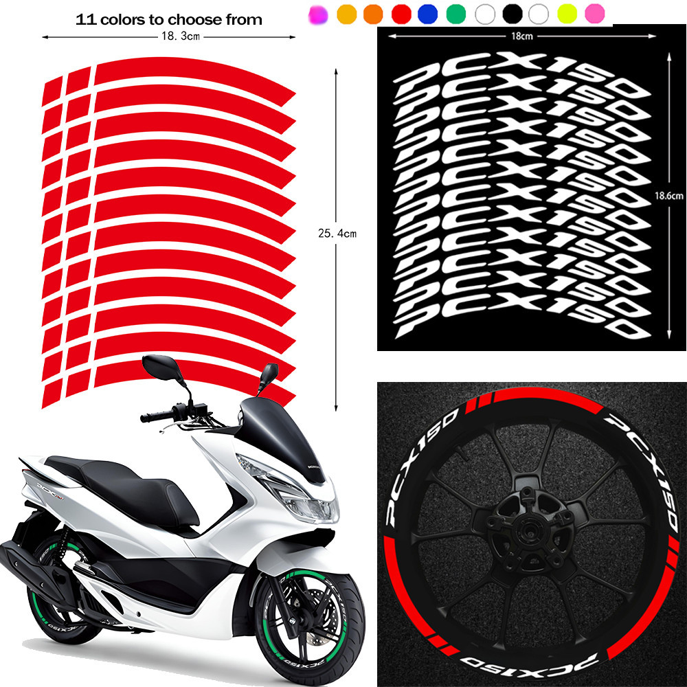 Pcx 150 สติกเกอร์สะท้อนแสงรถจักรยานยนต์ล้อ Hub Decal กันน้ําสกู๊ตเตอร์อุปกรณ์เสริมตกแต่งสําหรับ PCX 125 150 160