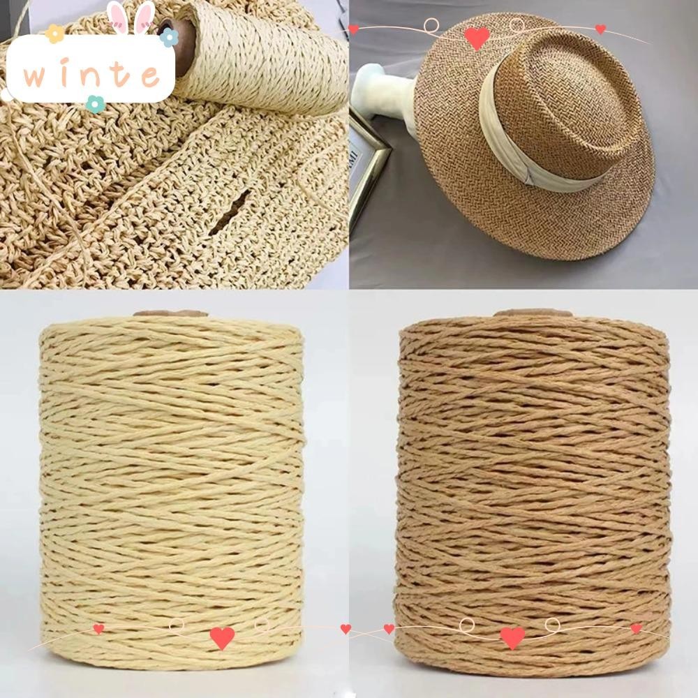 Winte 280-300m/Roll Raffia Straw Yarn, มือถัก DIY สีสัน Threads, ตะกร ้ าธรรมชาติถักวัสดุ HandBag