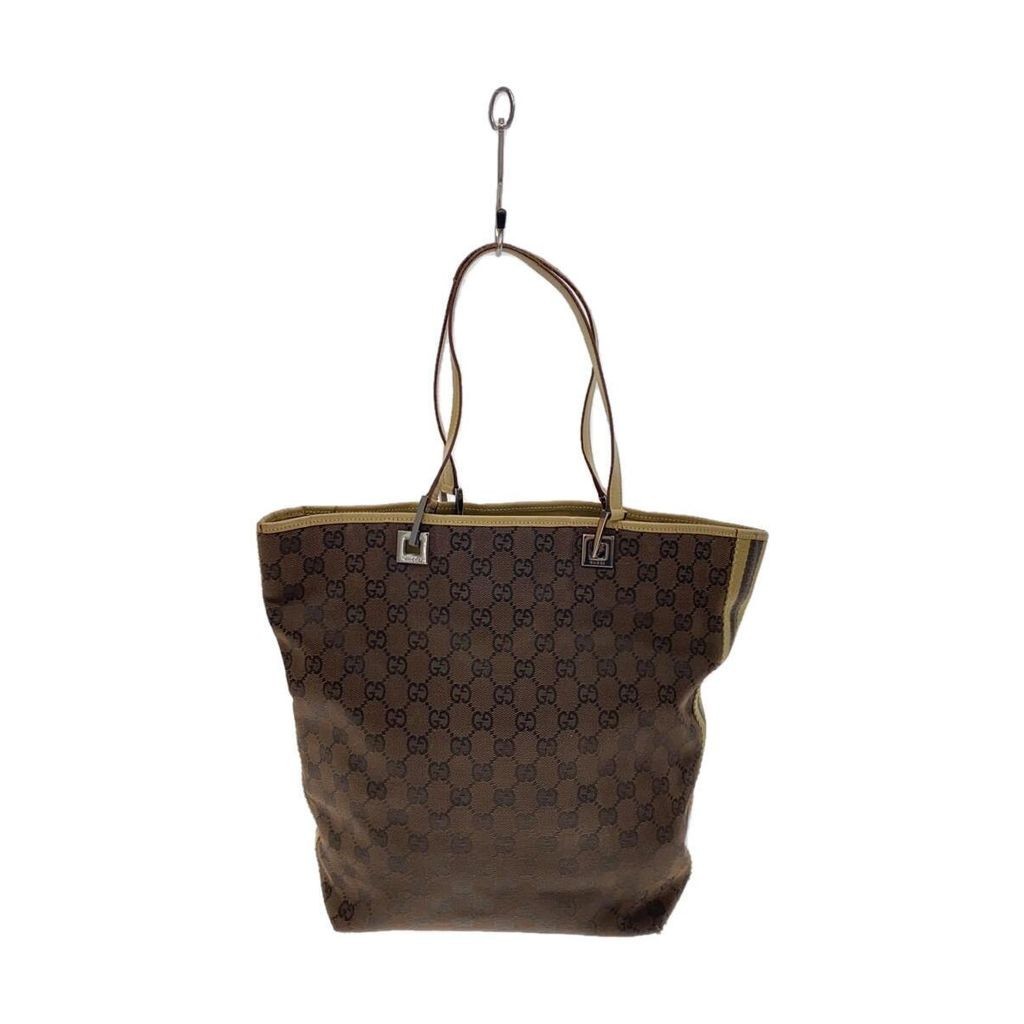 GUCCI Tote Bag GG Canvas Brown Direct from Japan Secondhand
