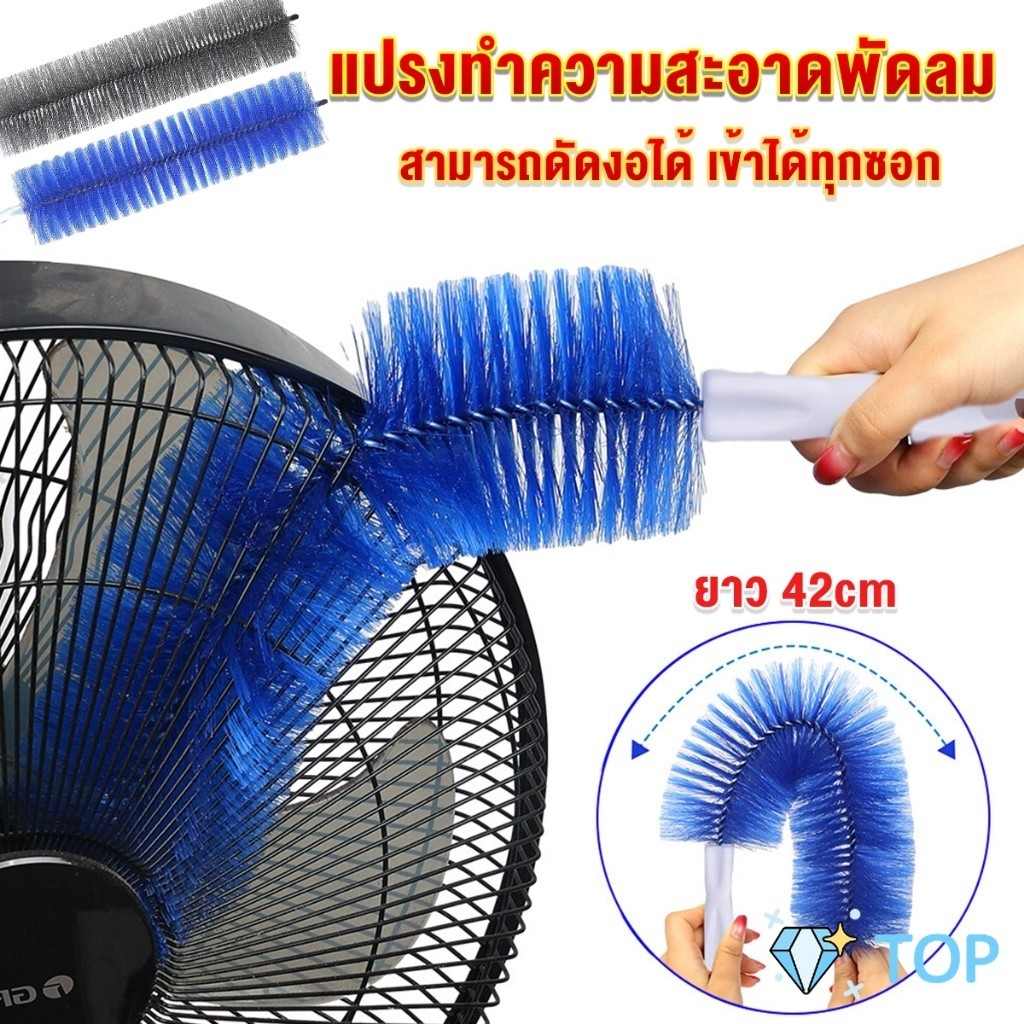 พร้อมส่งในไทย แปรงปัดฝุ่น ทำความสะอาด ห้องนอน ห้องครัว ราคาต่อ 1 อัน พัดลมทำความสะอาด fan cleaning brush