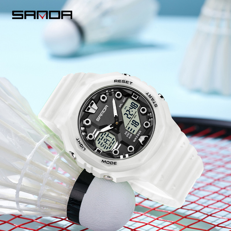 Sanda หน ้ าปัดขนาดใหญ ่ มัลติฟังก ์ ชั ่ นอินเทรนด ์ Urban กีฬากันน ้ ํากลางแจ ้ งนาฬิกาผู ้ ชาย SD6200
