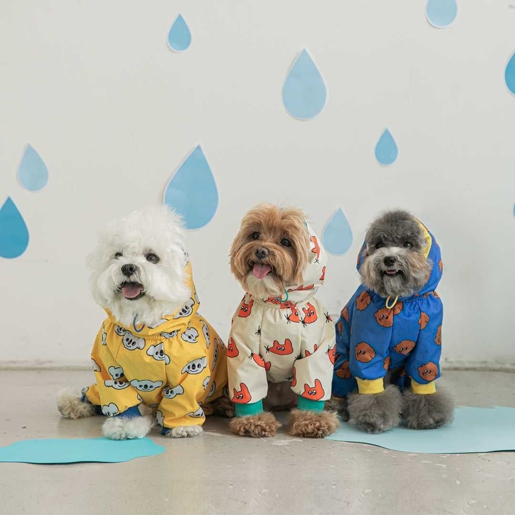 สัตว์เลี้ยงสุนัขกันน้ํารวมทุกอย่างเสื้อกันฝน Poncho ขนาดกลางขนาดเล็กสุนัขสี่ขา Hooded Teddy Bichon YX-FS-YY