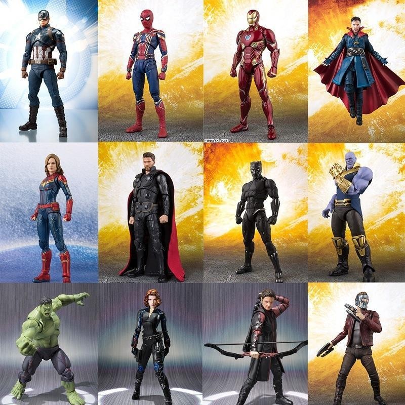 Fulian 4SHF Iron Man mk50 Thor Spider-Man Hulk Captain Marvel Black Widow รุ ่ นเคลื ่ อนย ้ ายได ้