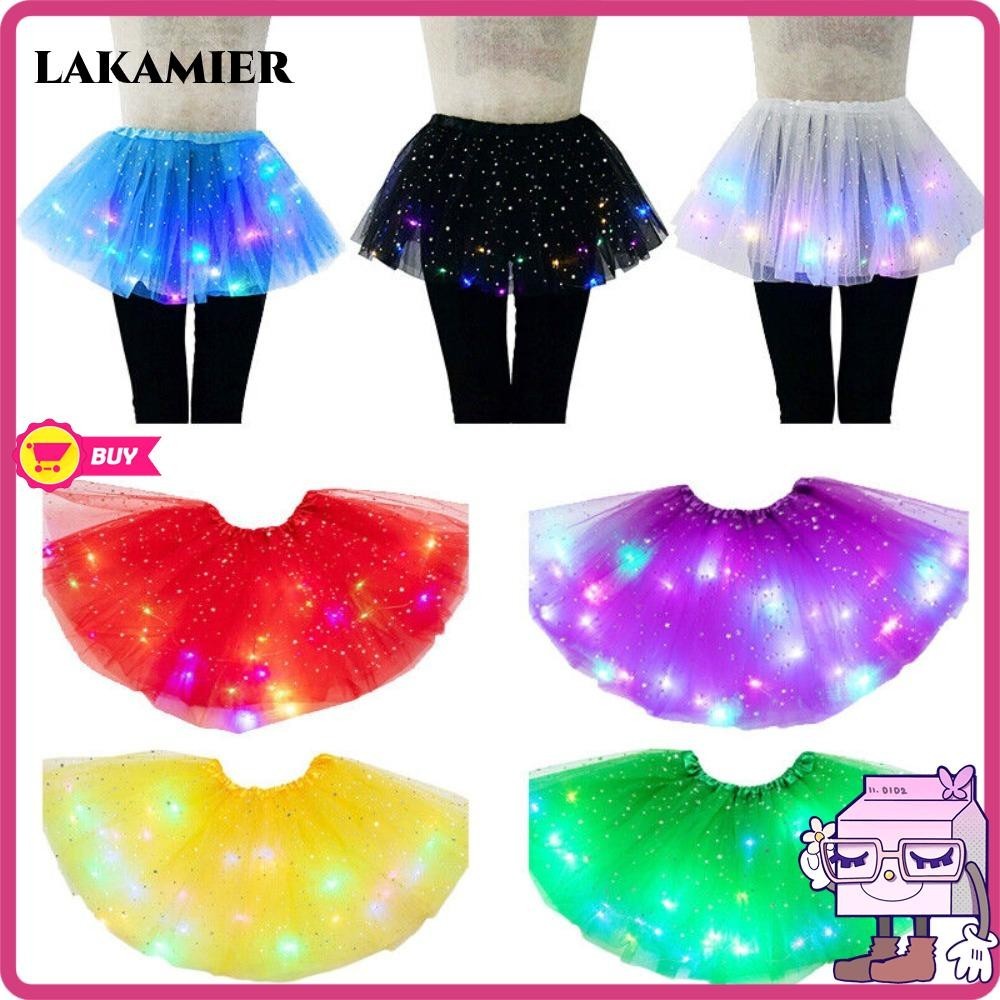 Lakamier กระโปรงคอสเพลย์ เต้นรํา มีไฟ LED