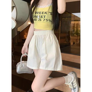 Floerns S-4XL กางเกงขาสั้นผู้หญิง แต่งกระเป๋า สีพื้น สไตล์ลำลอง