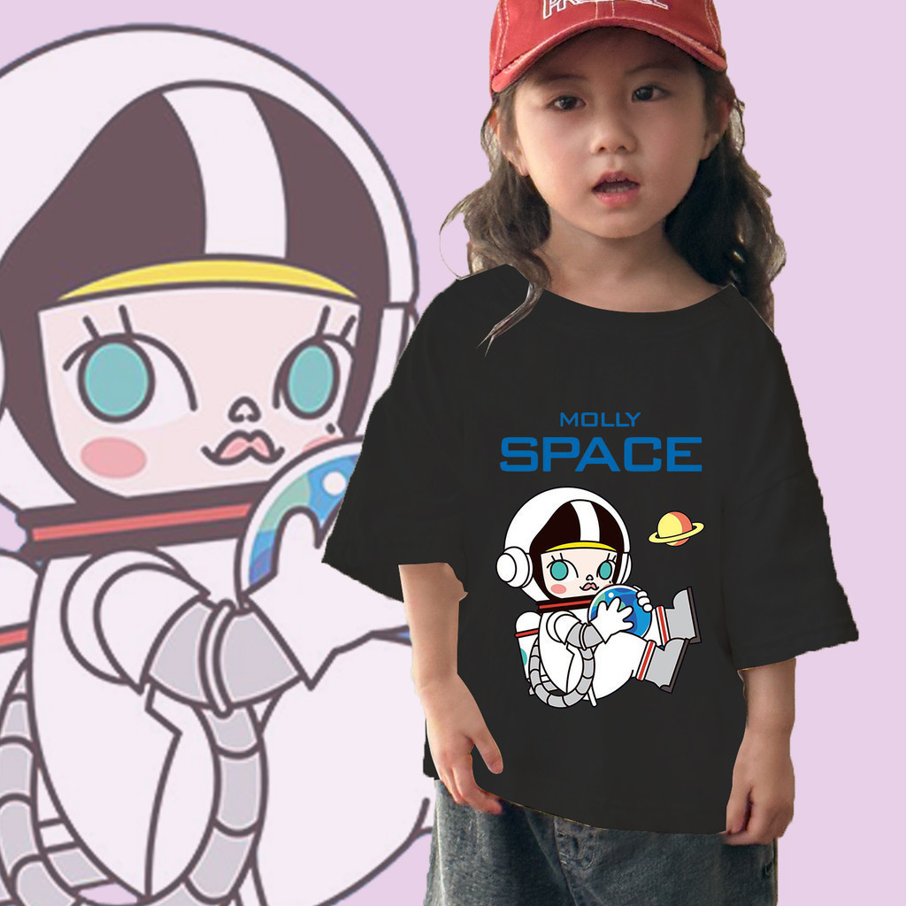 8 สี จัดส่งเดี๋ยวนี้! เสื้อยืดเด็ก MOLLY Space เสื ้ อยืดเด ็ กแขนสั ้ 98 100-150 ซม