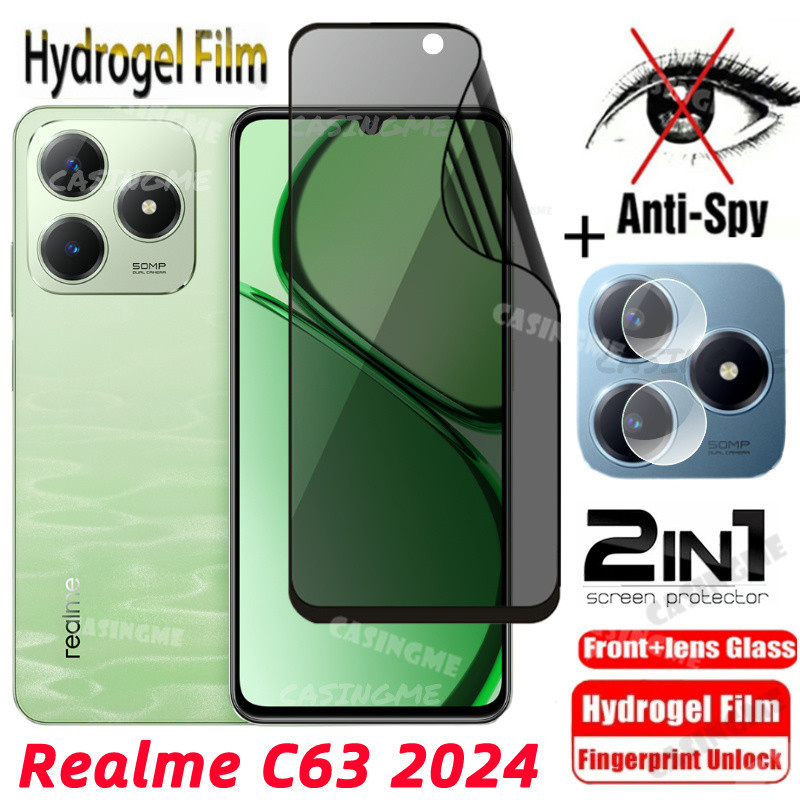 Realme C63 2024 Soft Privacy Hydrogelฟิล์มAnti-Spyคลุมทั้งหมดป้องกันหน้าจอAnti Peekฟิล์มความเป็นส่วน