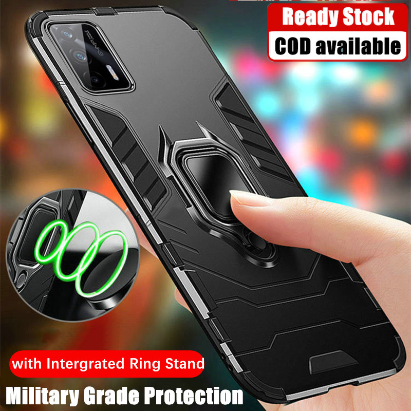 สําหรับ Realme GT 5G RMX2202 ทหารเกรดป ้ องกันเคสโทรศัพท ์ Dual Layer Armor เสริมกันกระแทกฝาครอบหลัง