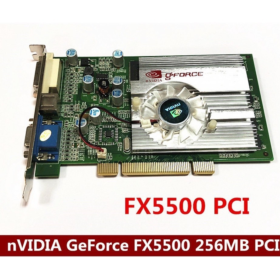 Ew nVidia Geforce fx5500 256MB 128bit DDR VGA/DVI PCI กราฟิกการ์ด fx5500