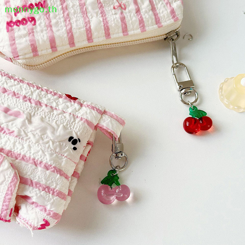 Monnygo น่ารักเชอร์รี่พวงกุญแจผลไม้ที่เรียบง่ายพวงกุญแจอะคริลิค Key Charm หูฟังตกแต่งกระเป๋าจี้ Best Friend ของขวัญ TH