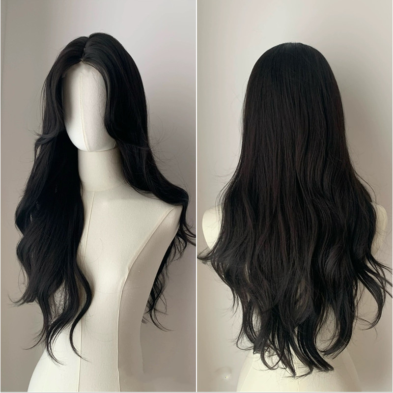 สีดําธรรมชาติ 65 ซม.ยาวหยิกวิกผม Big Curls วิกผมผู ้ หญิงผู ้ ชายสังเคราะห ์ คอสเพลย ์ วิกผมทนความร ้ อน