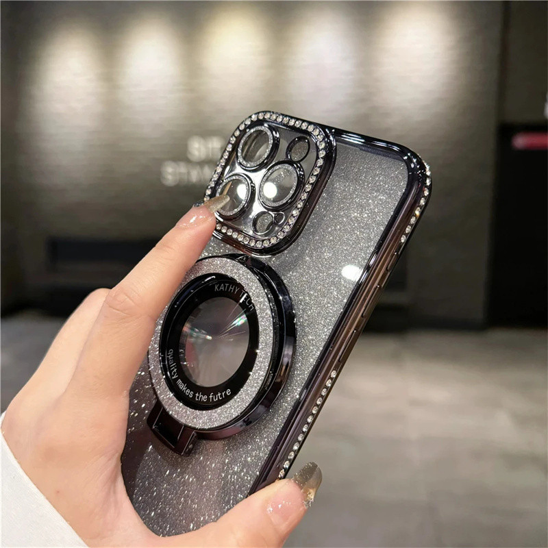 กรอบเลนส์เงา วงเล็บเงา กระดาษแข็งเงาเคสโทรศัพท์เข้ากันได้สําหรับ iPhone15promax 14promax 13promax 15pro 14pro 13pro 11 11promax plus ฝาครอบกันกระแทกแม่เหล็ก - รูปที่ 2