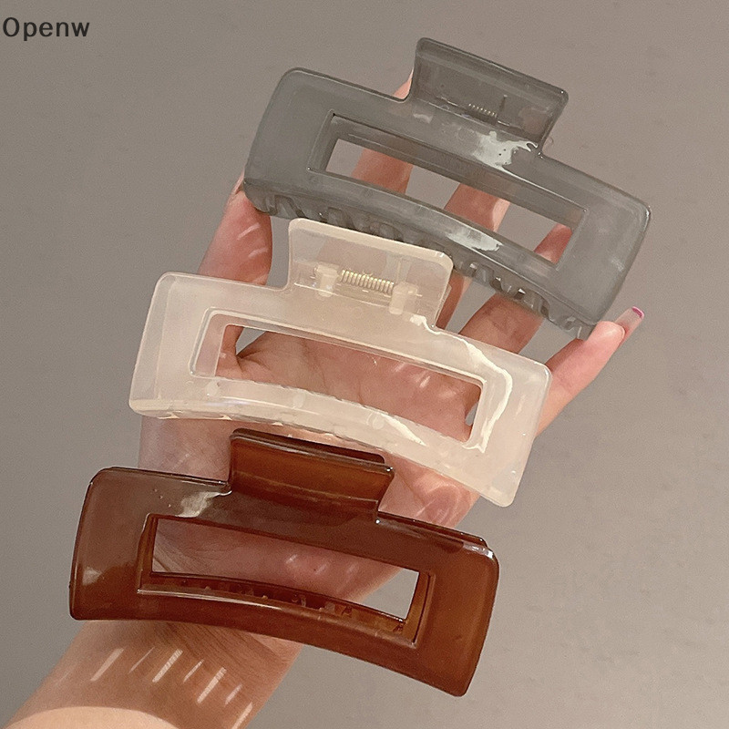 Openw Oversize แฟชั่นผม Claws กิ๊บติดผมสําหรับสาวผู้หญิงโปร่งใสผม Claw หางม้า Claw คลิปปูอุปกรณ์เสริมผม Headwear ดี