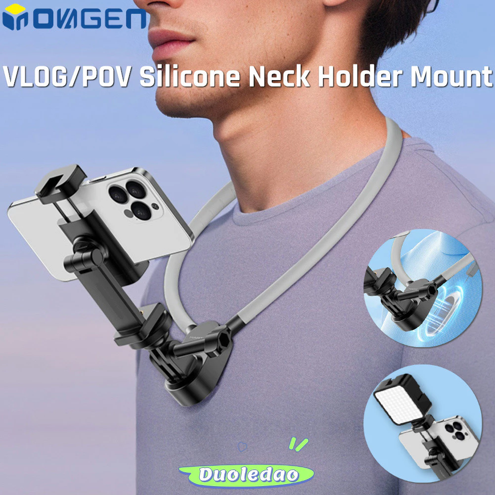 Inovagen แม่เหล็ก Anti-Shake POV/Vlog คอ Mount ผู้ถือโทรศัพท์สําหรับโทรศัพท์และ Action กล้อง DJI,GoPro Max,Insta360,เติมแสงใช้งานร่วมกับ,สายคล้องคอ Mount Lanyard