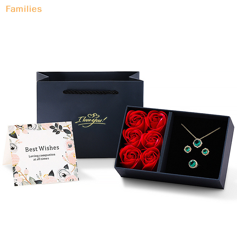 Families> I Love You กล่องเครื่องประดับดอกไม้อมตะกุหลาบหน้าต่างกล่องของขวัญแหวนต่างหูจี้สร้อยคอกล่องเครื่องประดับจัดเก็บได้ดี