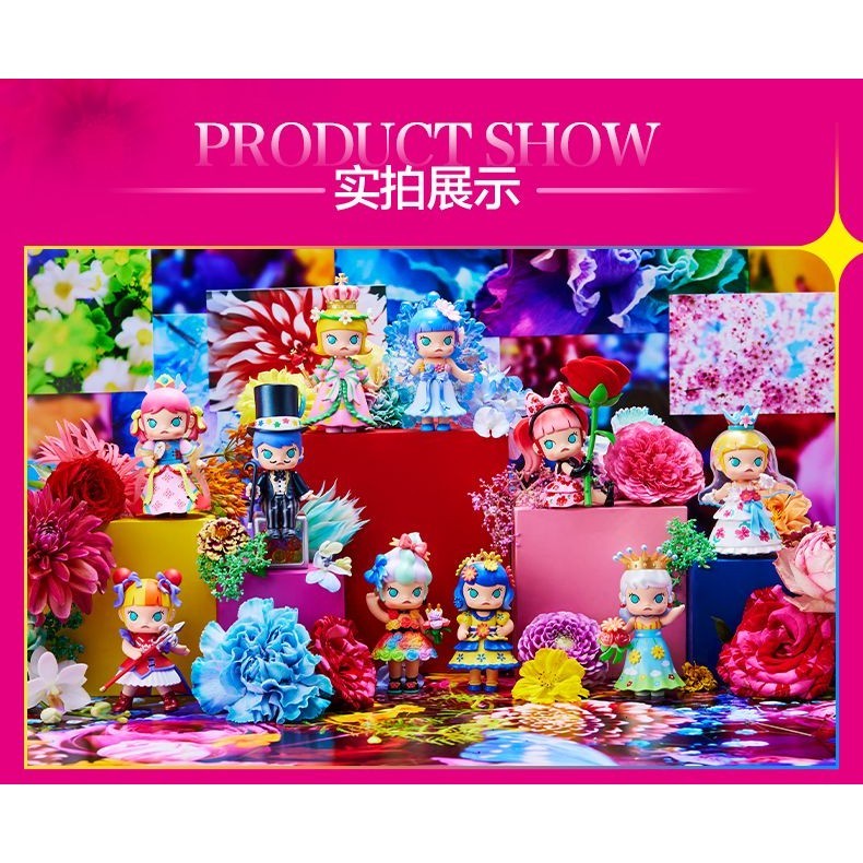 P POPMART Ninagawa Real Flower Instant Phantom Series Figure-Made ของเล่นอินเทรนด์ Rose Little Devil กล่องบริการทั้งกล่อง