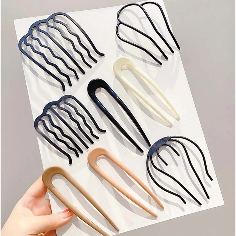 2024 Coil Hair Handy เครื่องมือใส่หวีหญิง Fixed Hairpin Simple u-Shaped Hairpin