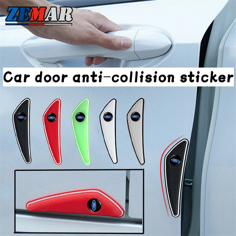 4 ชิ้น Ford รถประตูด้านข้างขอบสติกเกอร์ป้องกันประตูรถขอบกระจกมองหลัง Anti-collision สติกเกอร์ป้องกัน Scratch Protector สําหรับ Ford Fiesta Ranger Ecosport Focus Everest Mus