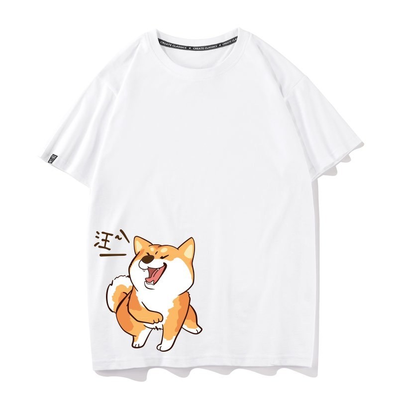 【ส่งจากไทย】 เสื้อยืดแมว เสื้อยืดคู่  ลาย สุนัข Doge Kabosu เสื้อยืดหมา S-5XL NO.1（H O เครื่องแต่งกาย