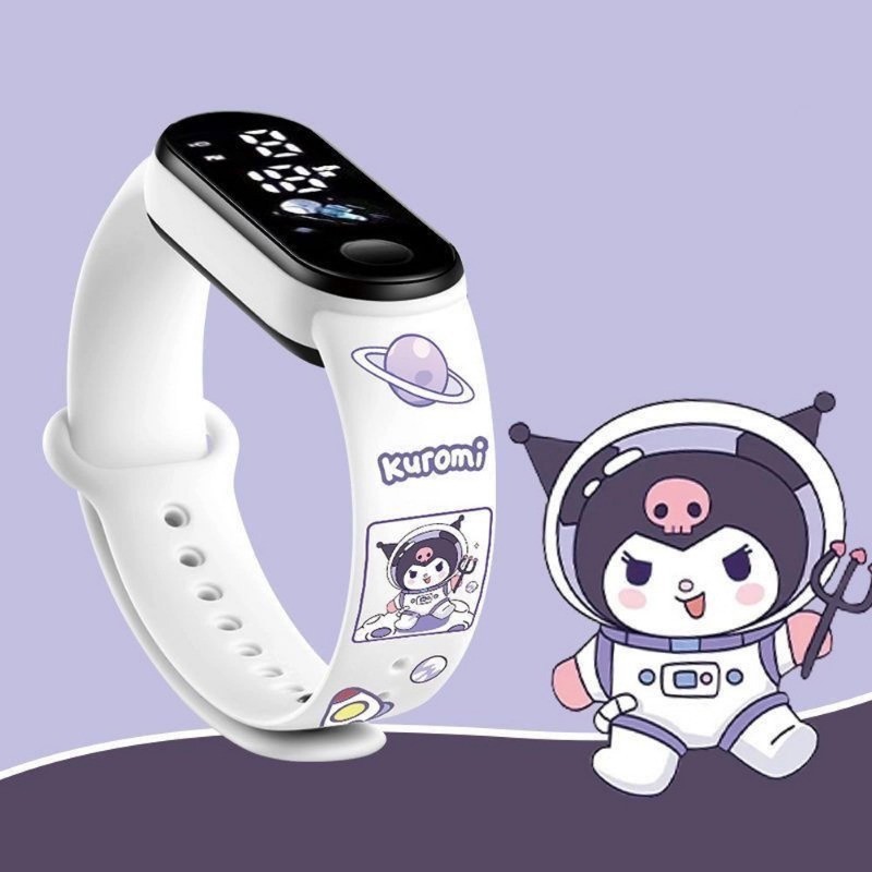 การ ์ ตูน Sanrio Cinnamoroll นาฬิกานักเรียนมัธยมต ้ นนาฬิกาซิลิโคนดิจิตอล Led กีฬาอิเล ็ กทรอนิกส ์ นาฬิกาแฟชั ่ น