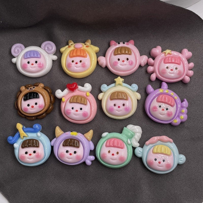 เข ็ มกลัดสาวการ ์ ตูนเรซิ ่ นอุปกรณ ์ เสริม diy เคสโทรศัพท ์ Handcrafted hairpin น ่ ารักเข ็ มกลัด