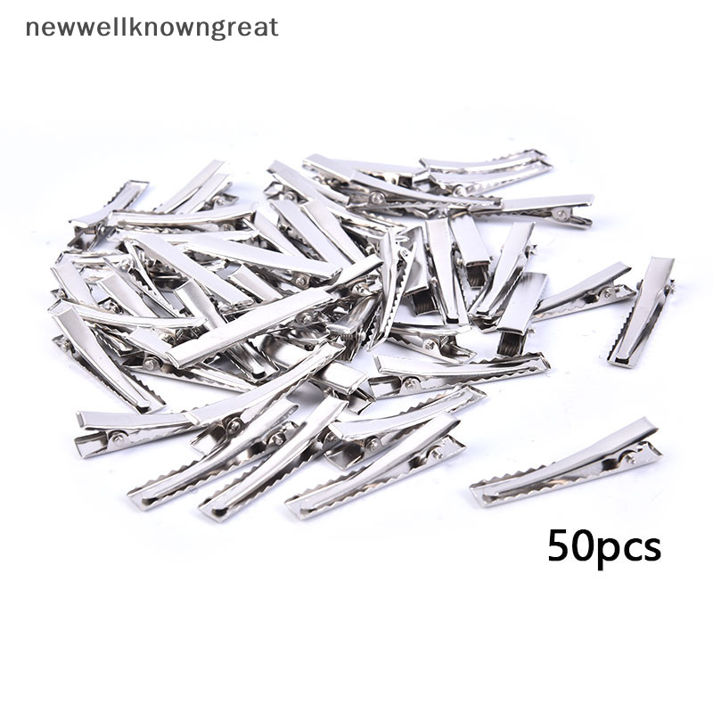 Newwellknowngreat 50 ชิ ้ นโลหะจระเข ้ คลิปผมโบว ์ ฟันปิ ่ นปักผมจระเข ้ Clamp DIY คลิป CAD