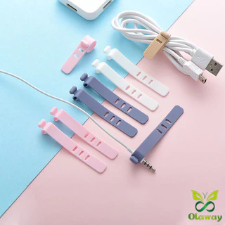 Olaway สายรัดซิลิโคน อุปกรณ์สำหรับรัดสายหูฟัง ที่เก็บสายดาต้า silicone cable winder