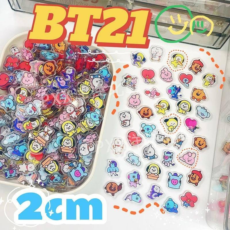2 ซม.ใหม่ BT21 BTS Boy Band น่ารักการ์ตูน Q-Version อะคริลิค Charms