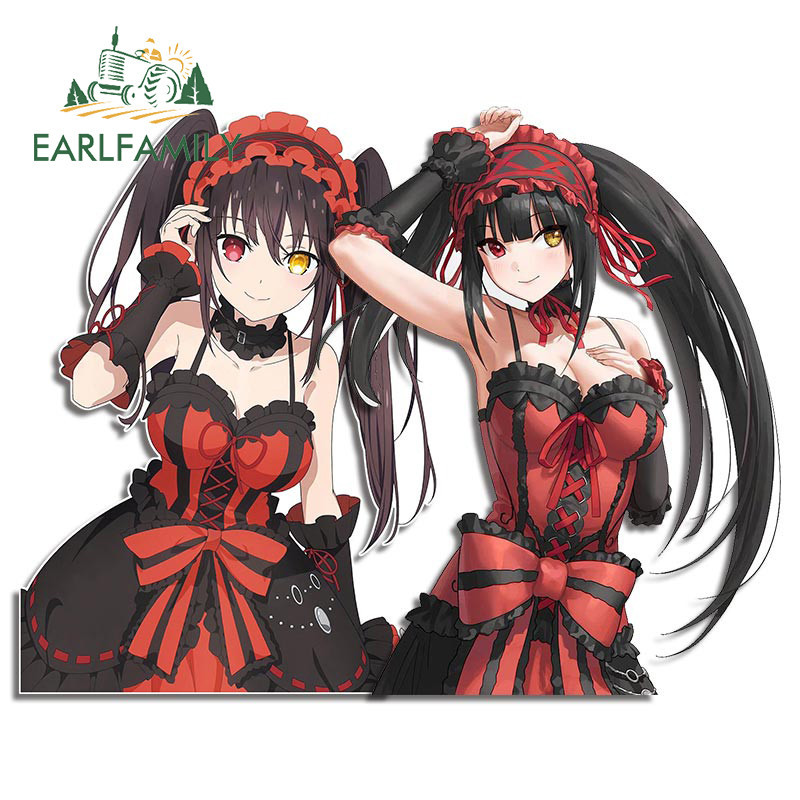 Earlfamily 13 ซม.สําหรับการ์ตูน Kurumi Nightmare สติกเกอร์รถ Scratch-Proof รถจักรยานยนต์ไวนิล Decal เหมาะสําหรับแบนและ Smooth ผิวสะอาด