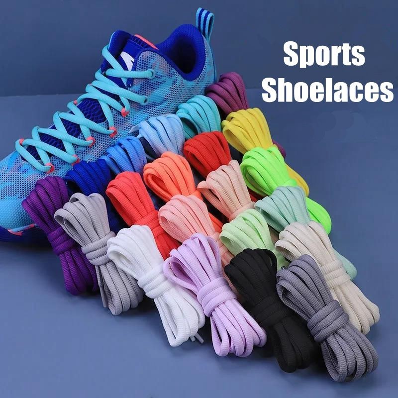 รอบเชือกผูกรองเท้ารองเท้าผ้าใบบาสเก็ตบอลรองเท้า Laces สีดําสีขาวเชือกผูกรองเท้าผู้ชายผู้หญิงสบายๆกีฬารองเท้า Shoestrings สีขาวสีดํา