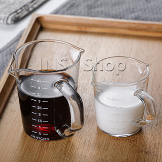 INS ถ้วยตวงกาแฟ นม ซอส ขนาดเล็ก ถ้วยแก้วเอสเพรสโซ่ ทนความร้อ…