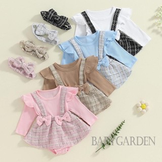 //-ชุดรอมเปอร์ฤดูใบไม้ร่วงสําหรับเด็กผู้หญิง/ Tweed Ribbed P…