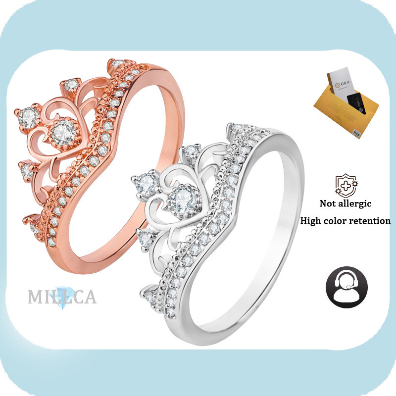 รวมใบรับรอง GRA |แหวนสุภาพสตรี Elegance และความคิดสร้างสรรค์ Diamond Moissanite Crown Ring