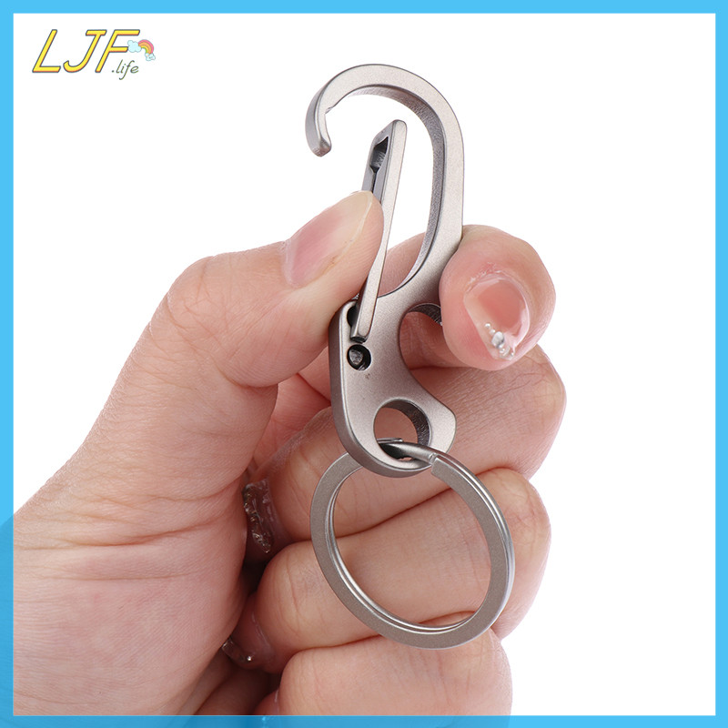 LJF 1 PC ไทเทเนียม Carabiner Multi-function พวงกุญแจ OutdoorWaist Chain แหวนหัวเข็มขัดที่เปิดขวดเบียร์เครื่องมือ TH ราคา ถูกที่สุด ดีลบีเคเค แกลเลอรีภาพที่ 6