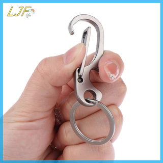 LJF 1 PC ไทเทเนียม Carabiner Multi-function พวงกุญแจ OutdoorWaist Chain แหวนหัวเข็มขัดที่เปิดขวดเบียร์เครื่องมือ TH