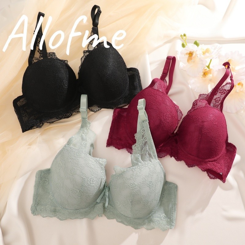 Allofme ลูกไม้รวบรวมชุดชั้นในสําหรับผู้หญิง Push Up ชุดชั้นในเซ็กซี่ชุดชั้นในที่สะดวกสบาย